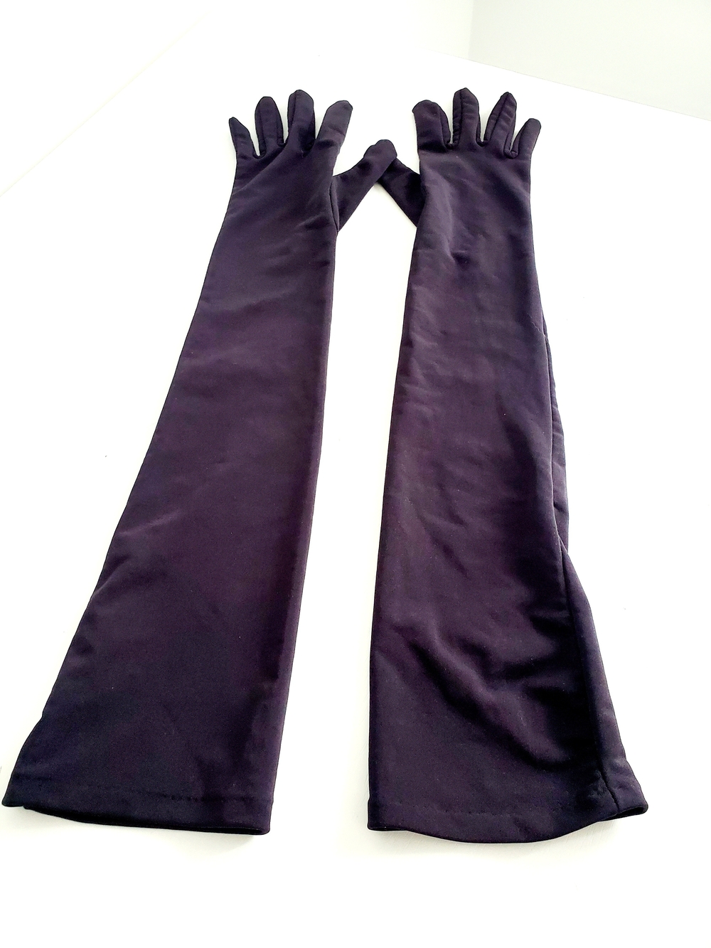 Long Nylon Evening Gloves for Women — Black